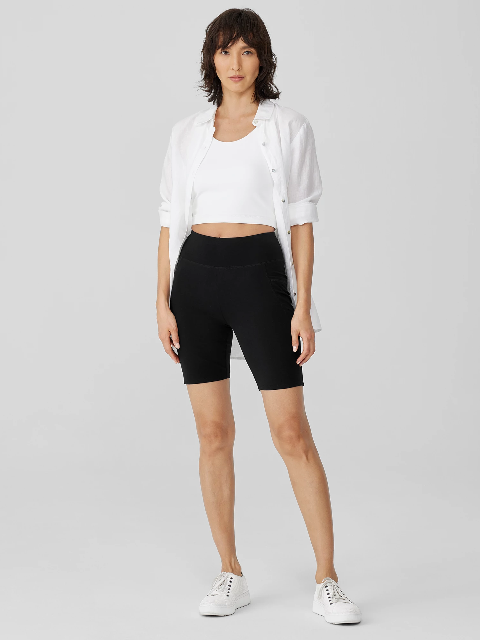 Organic Pima Cotton Stretch Jersey Shorts EILEEN FISHER