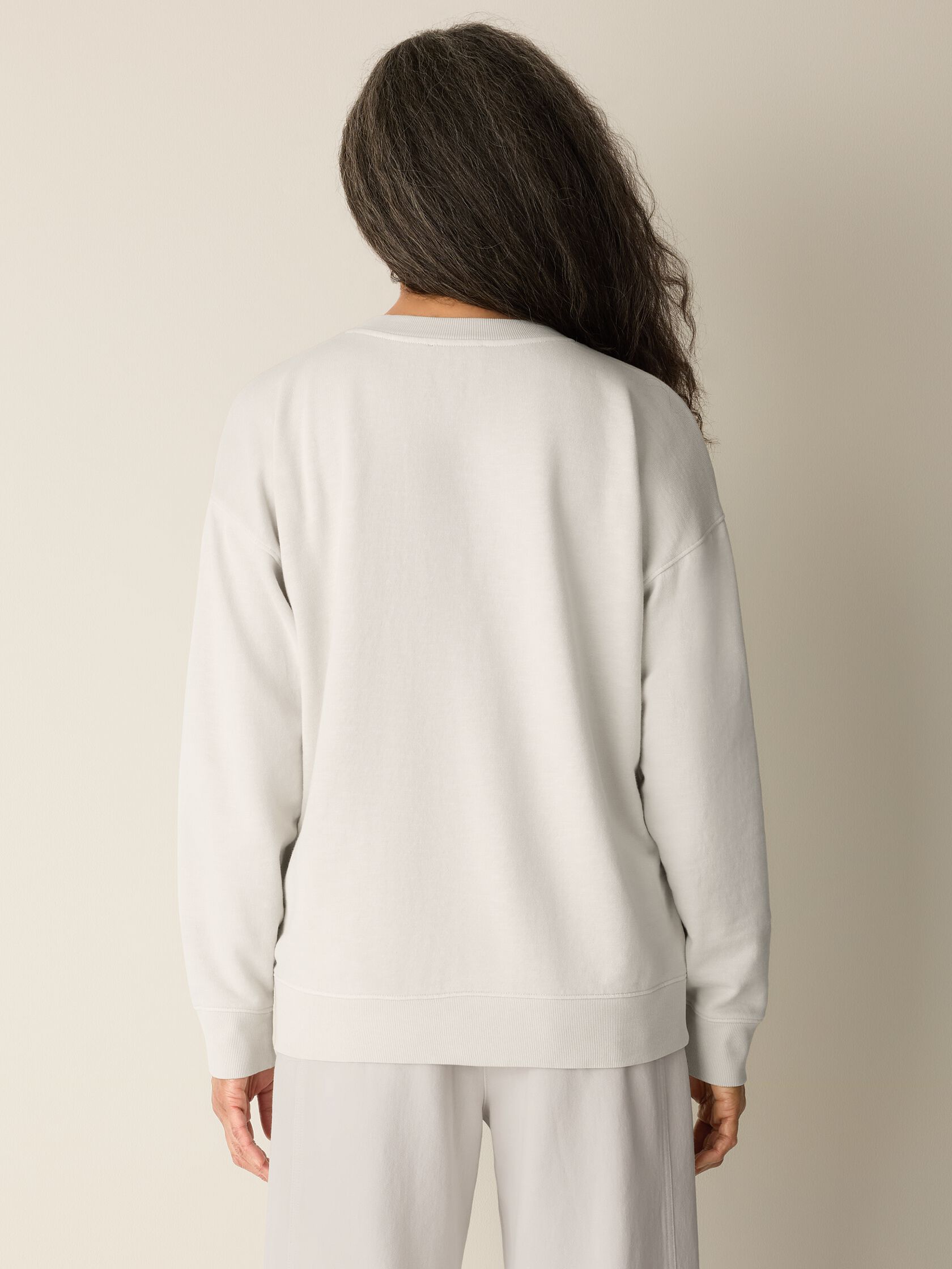 Garment-Dyed Organic Cotton Terry V-Neck Top