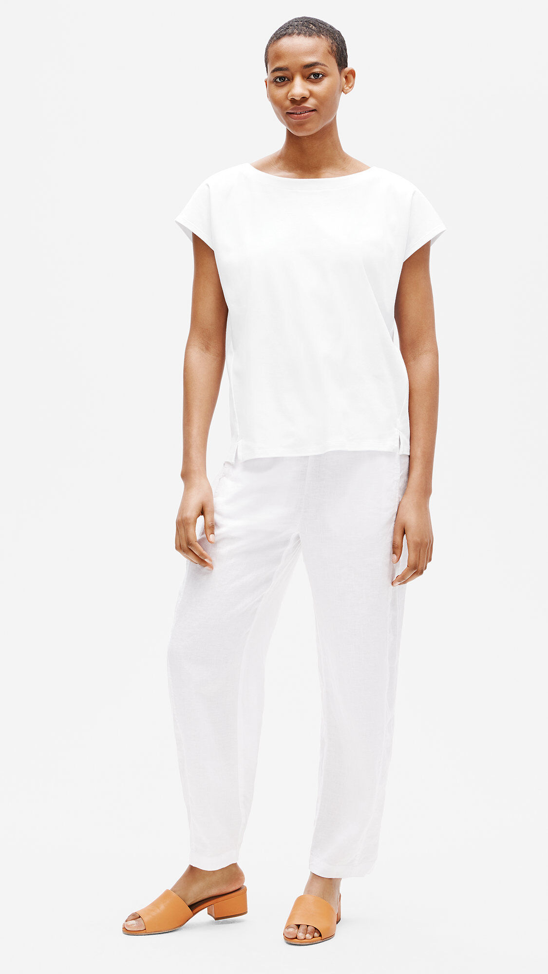 Organic Cotton Interlock Bateau Neck Top