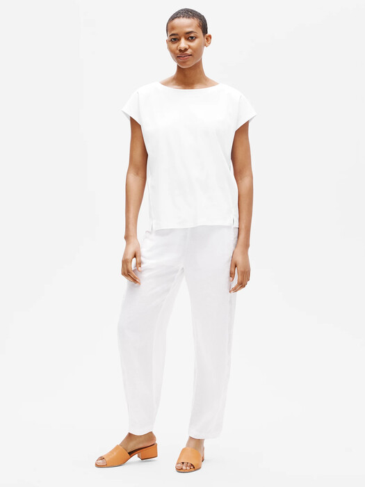 Organic Cotton Interlock Bateau Neck Top