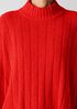 Cotton Fluff Rib Turtleneck Top