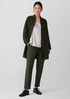 Lightweight Boiled Wool High Collar Jacket in Regenerative Wool