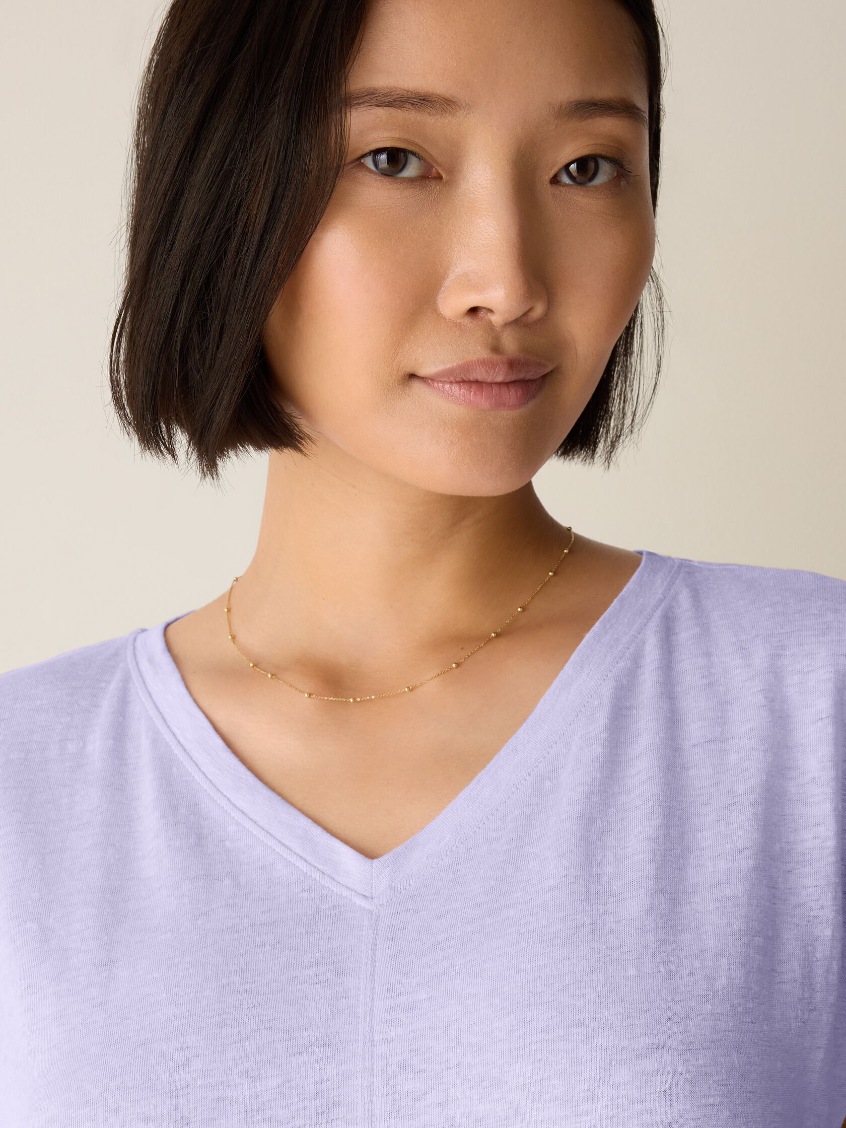 Organic Linen Jersey V-Neck Tee