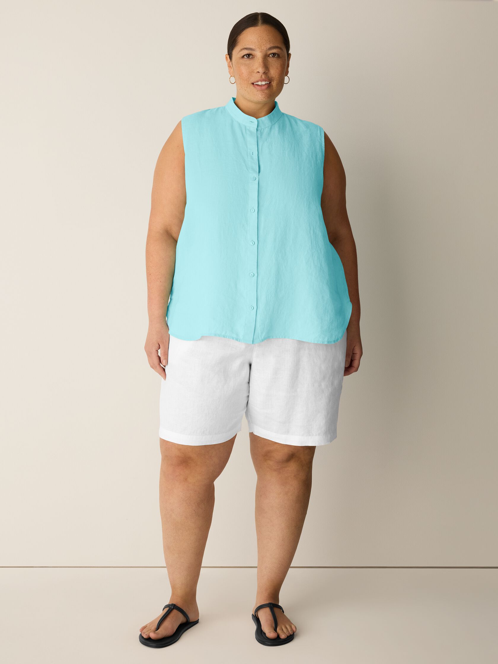 Organic Handkerchief Linen Sleeveless Shirt