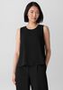 Silk Georgette Crepe Round Neck Tank