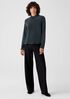Sandwashed Cupro Knit Mock Neck Top