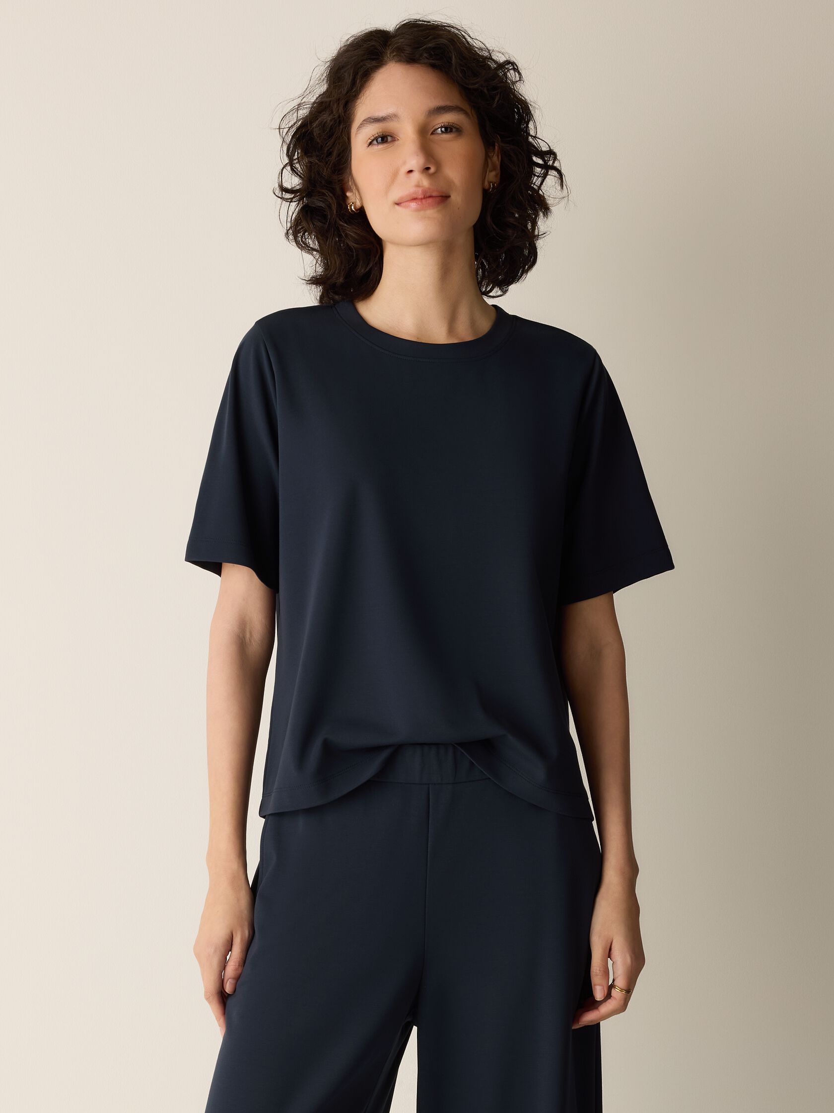 Extra-Fine Ponte Crew Neck Tee