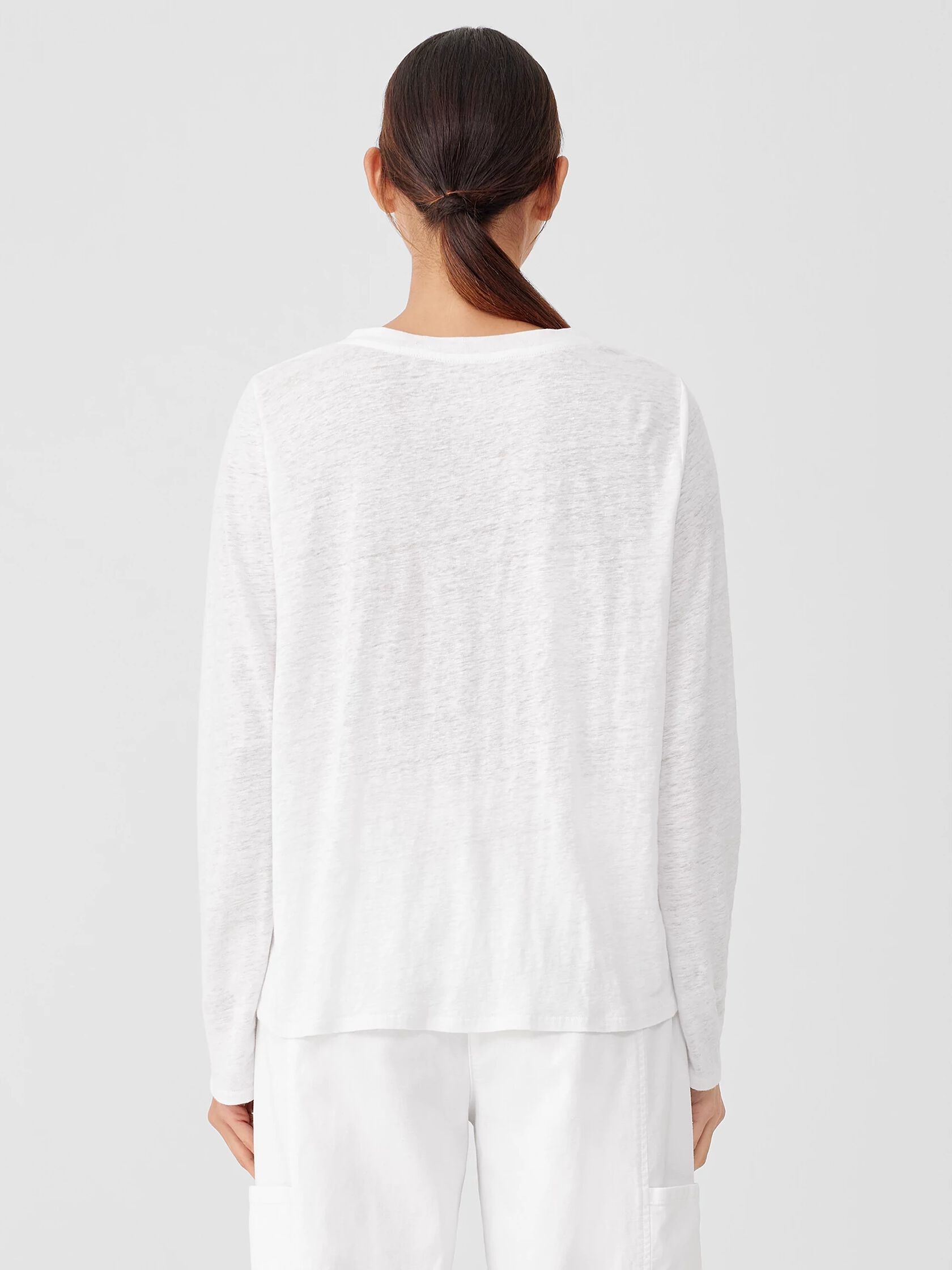 Organic Linen Jersey Crew Neck Top