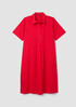 Washed Organic Cotton Poplin Split Neck Dress