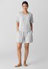 Mélange Organic Cotton Interlock Henley Sleep Top