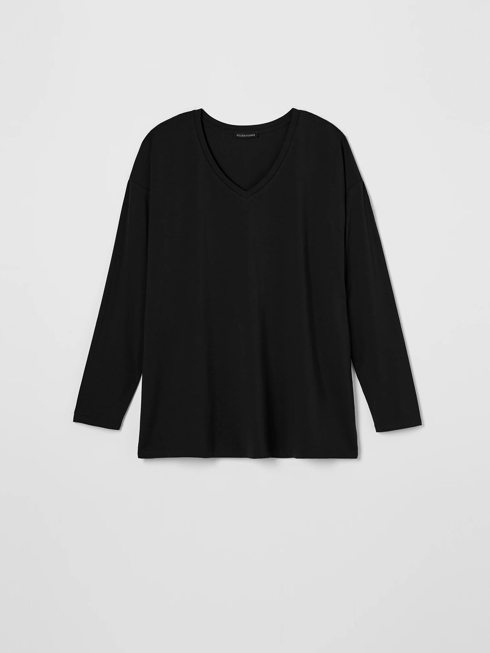 Stretch Jersey Knit V-Neck Top