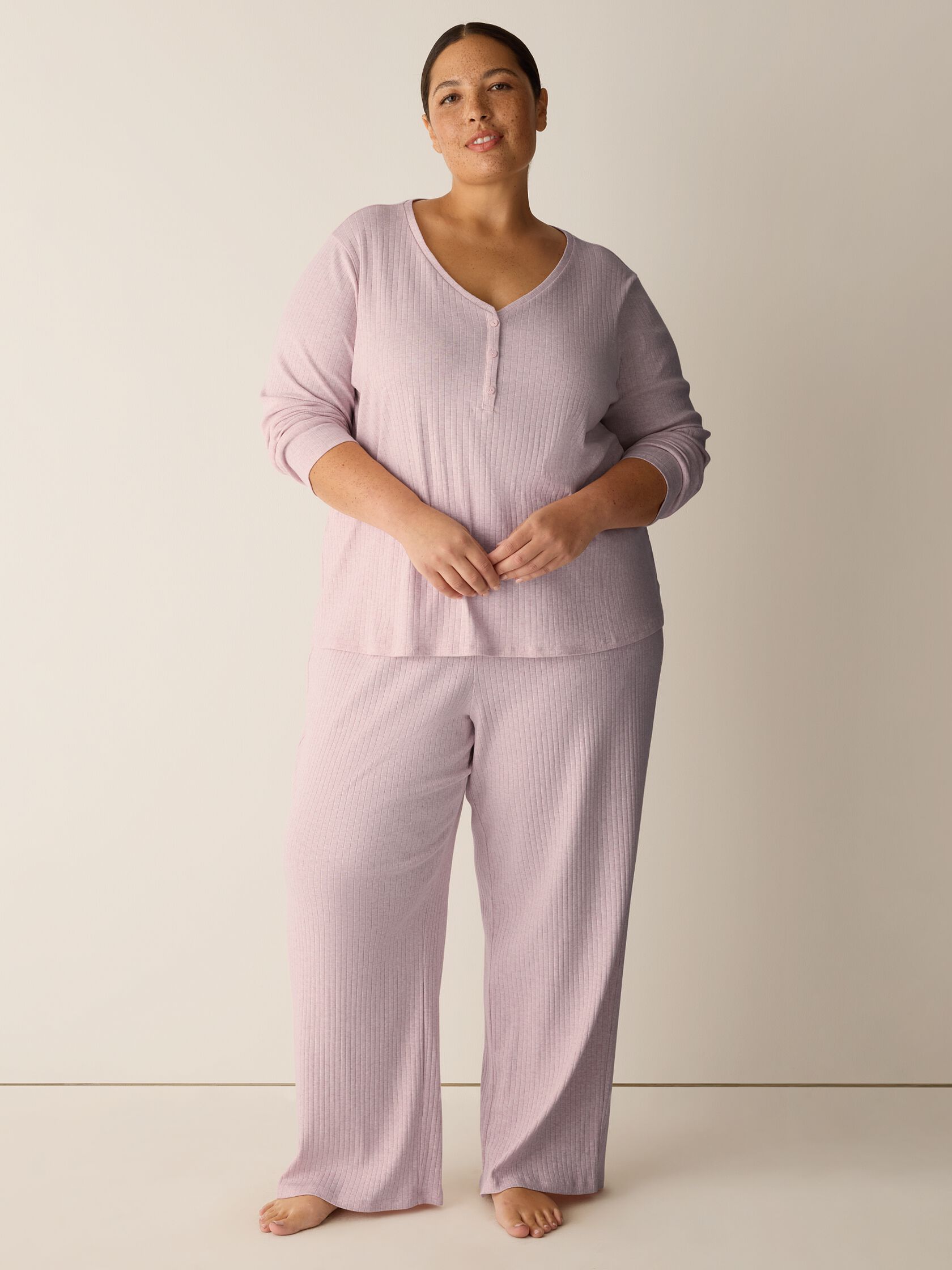 Organic Cotton Rib Straight Sleep Pant