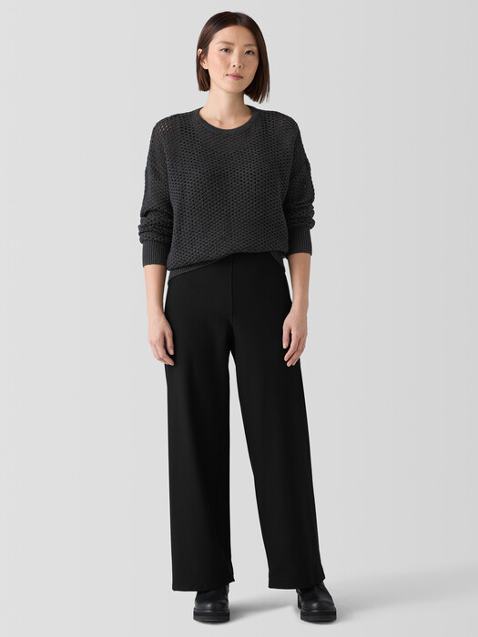 Washable Stretch Crepe Wide-Leg Pant