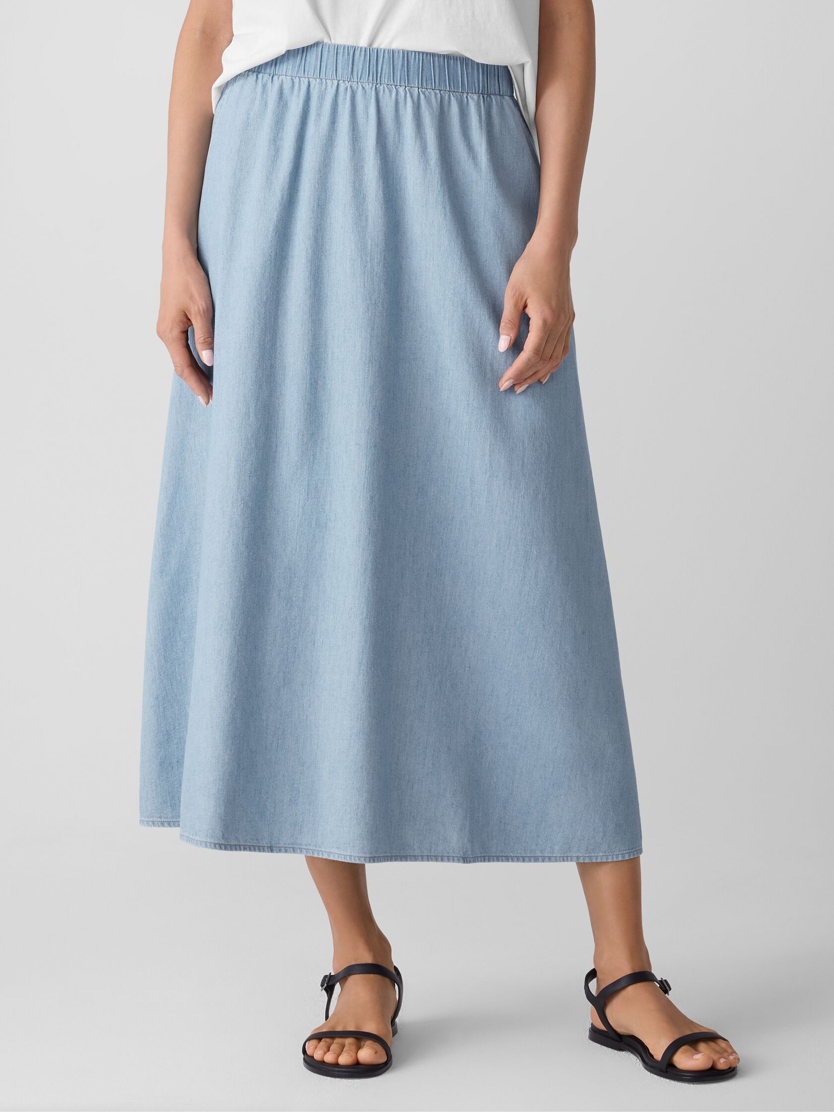 Airy Organic Cotton Twill Pocket Skirt