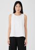 Stretch Jersey Knit Jewel Neck Tank