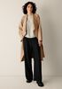 Lustrous Wool Drape Neck Coat