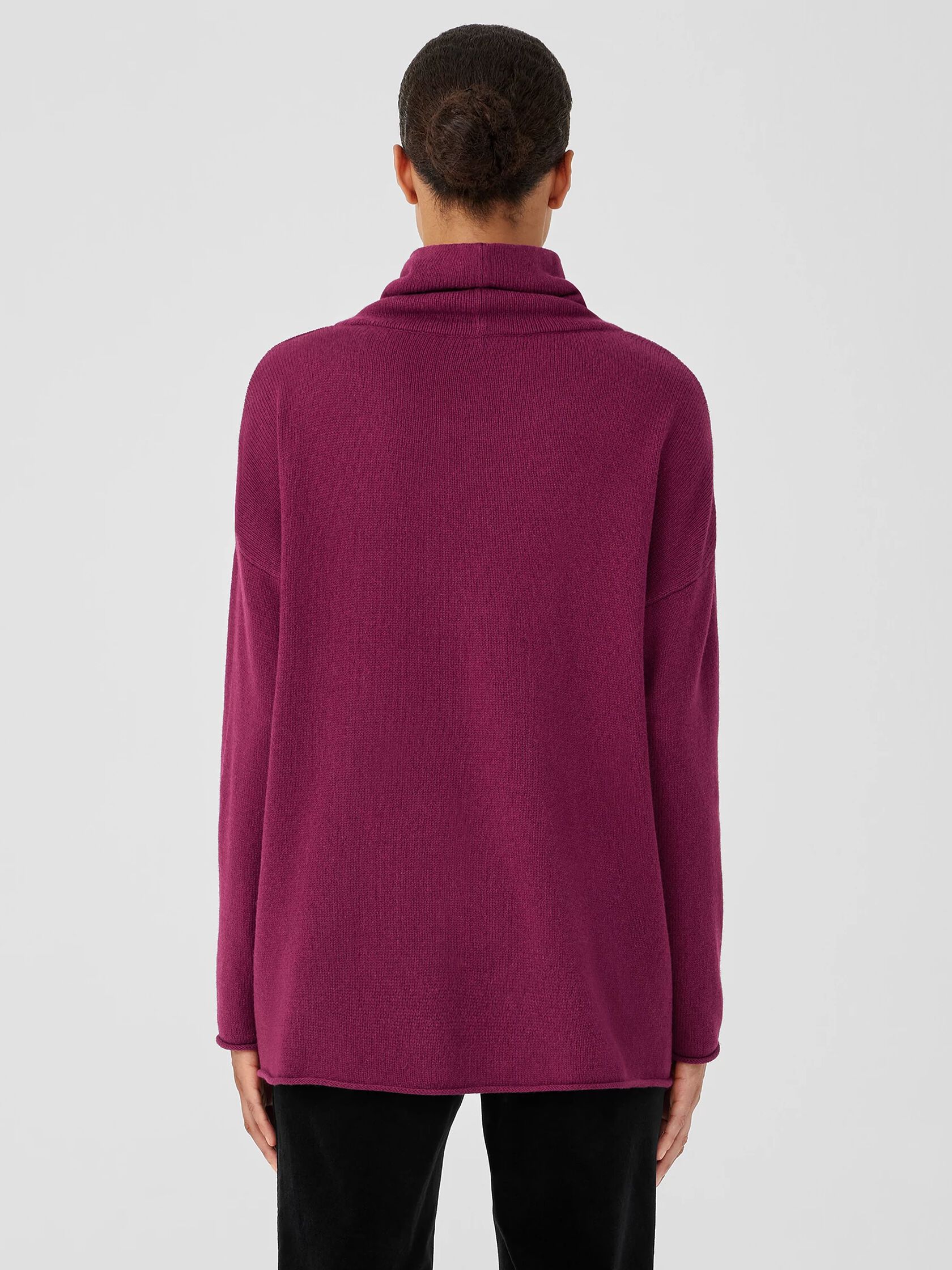 Cotton and Recycled Cashmere Turtleneck Long Top