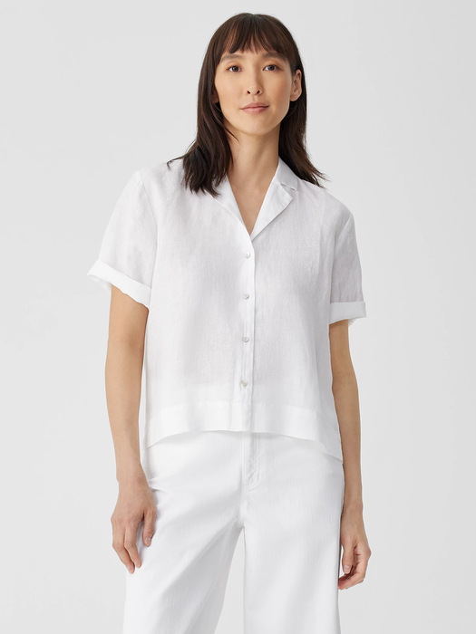 Handkerchief Linen Notch Collar Shirt