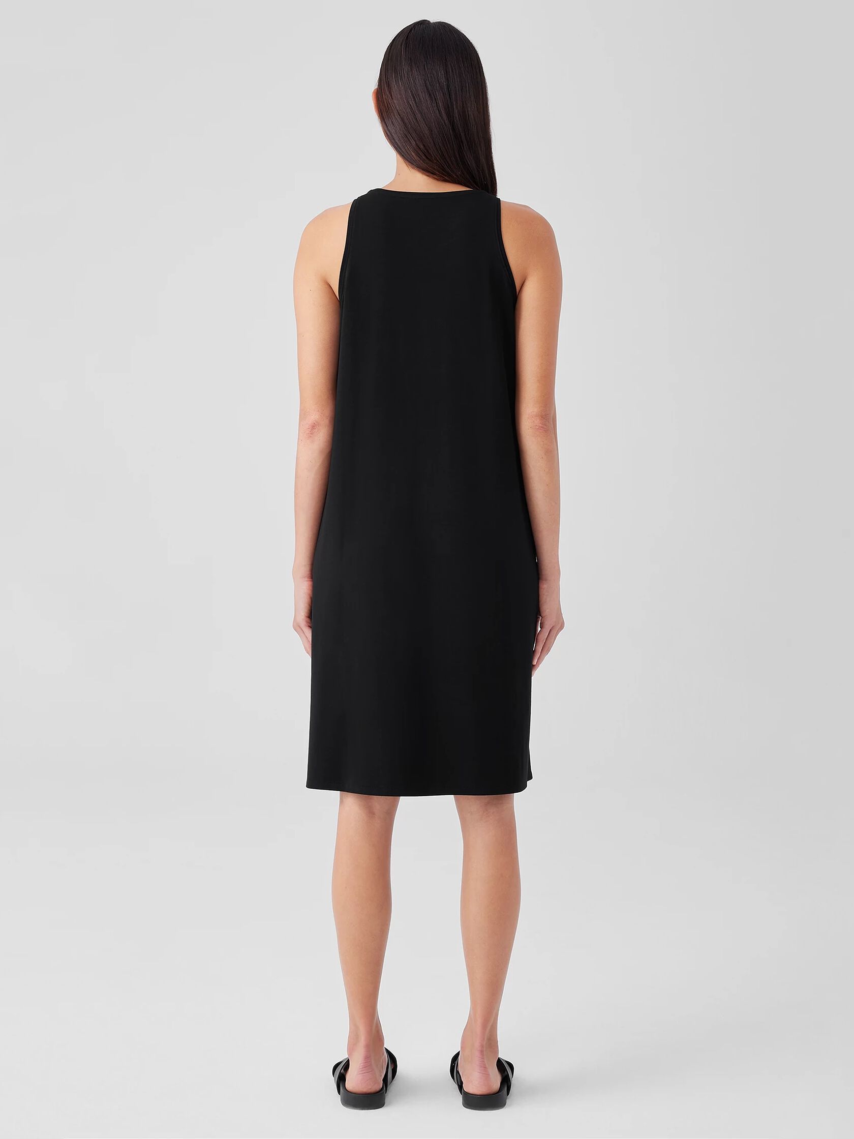 Stretch Jersey Knit Round Neck Tank Dress
