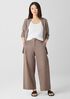 Stretch Cotton Twill Wide-Leg Trouser Pant