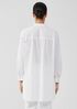 Washed Organic Cotton Poplin Mandarin Collar Long Shirt