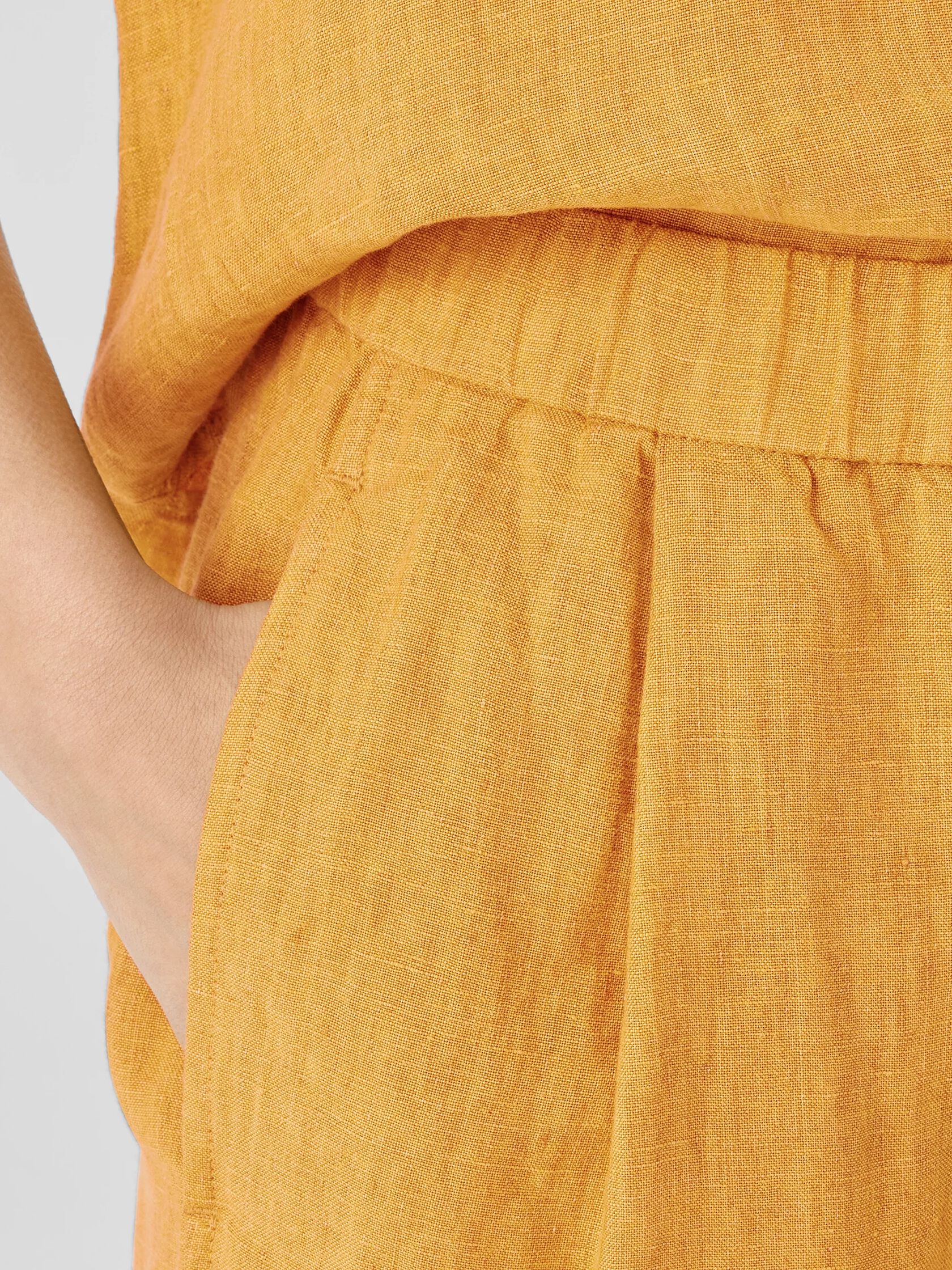 Washed Organic Linen Delave Lantern Pant