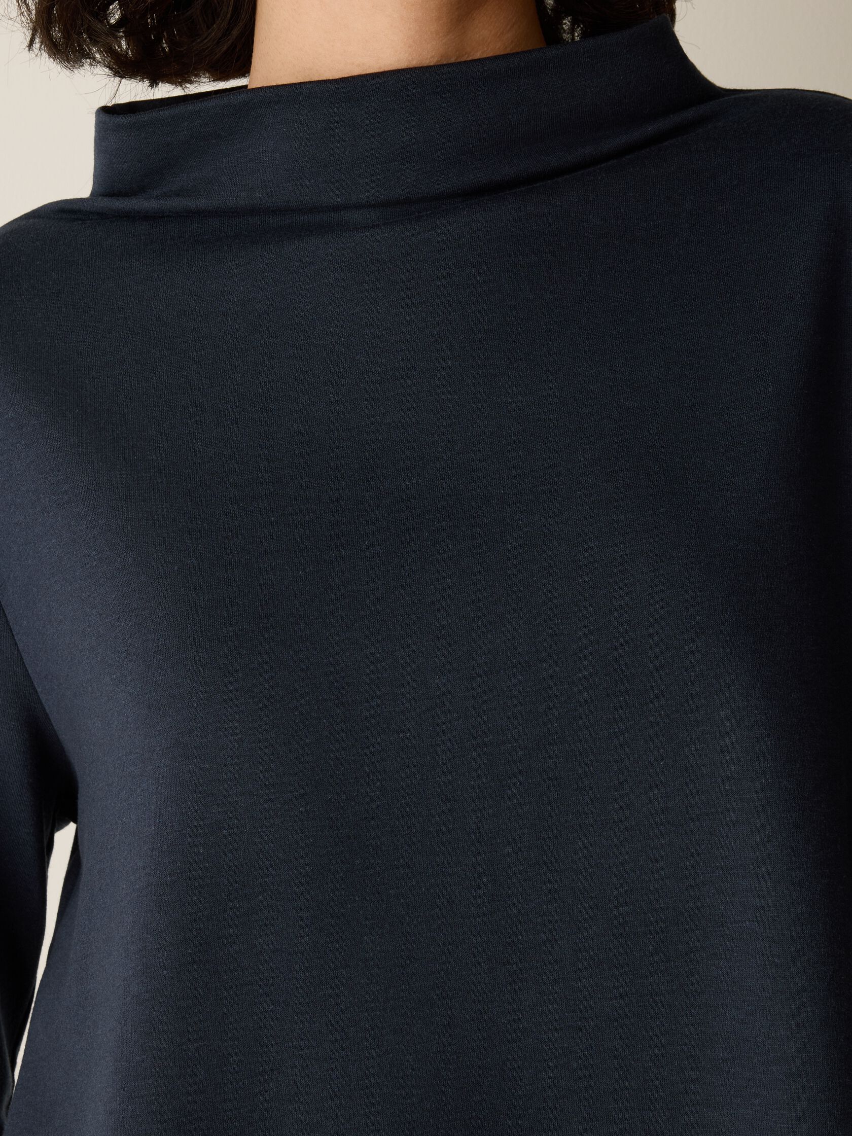 Cozy Brushed Terry Hug Funnel Neck Top