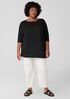 Organic Linen Cotton Jersey Round Neck Top