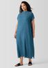 Woven Plissé Funnel Neck Dress