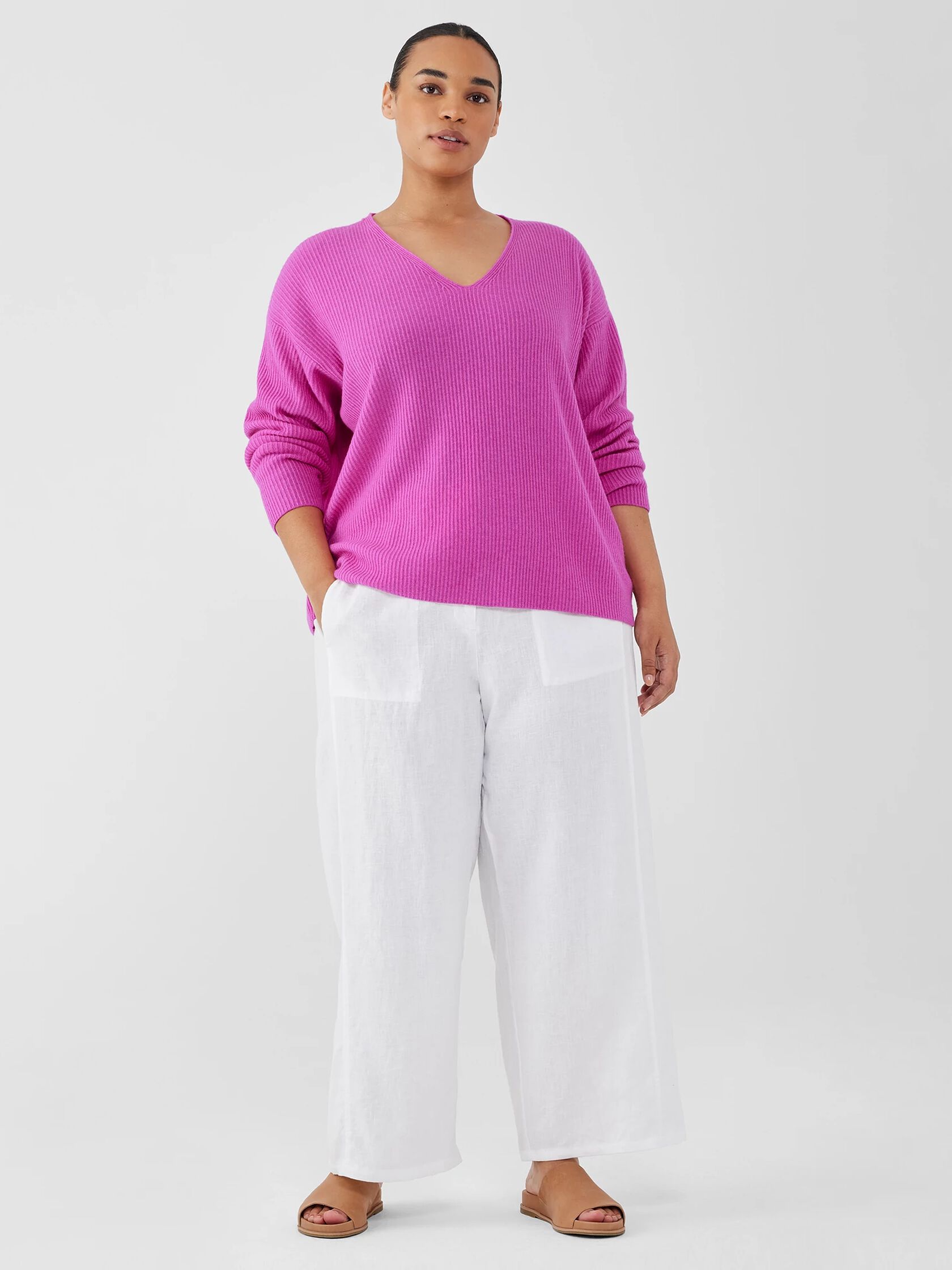 Italian Cashmere V-Neck Top