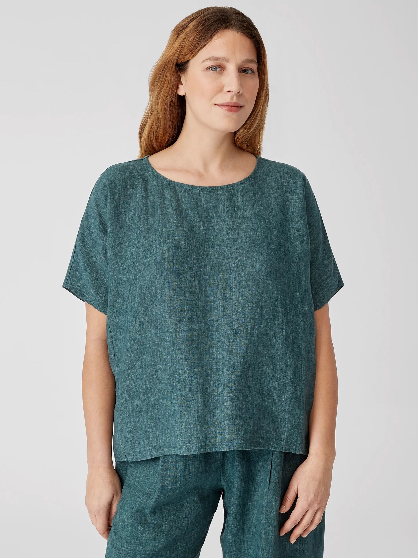 Washed Organic Linen Delave Top