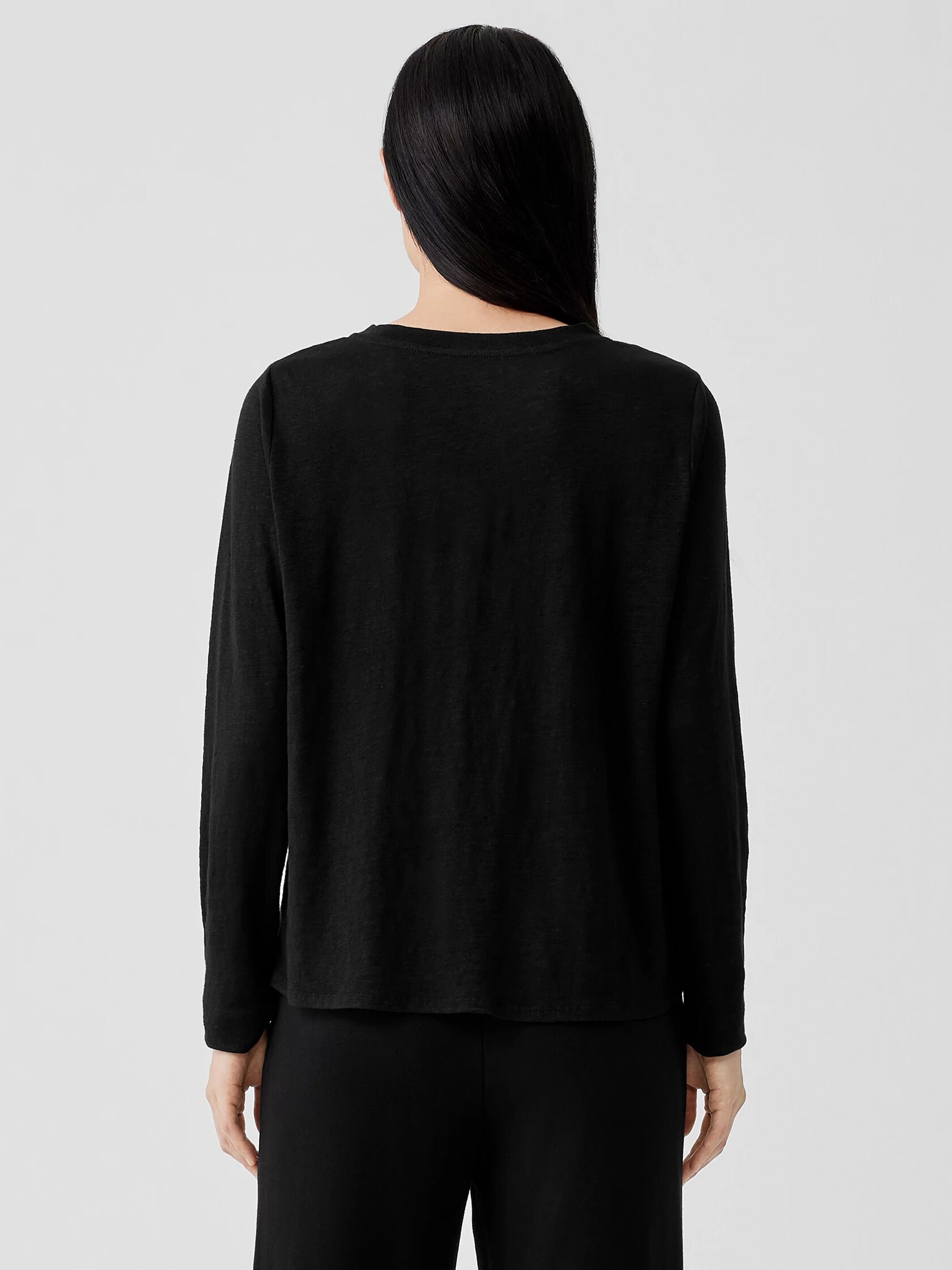 Organic Linen Jersey Crew Neck Top