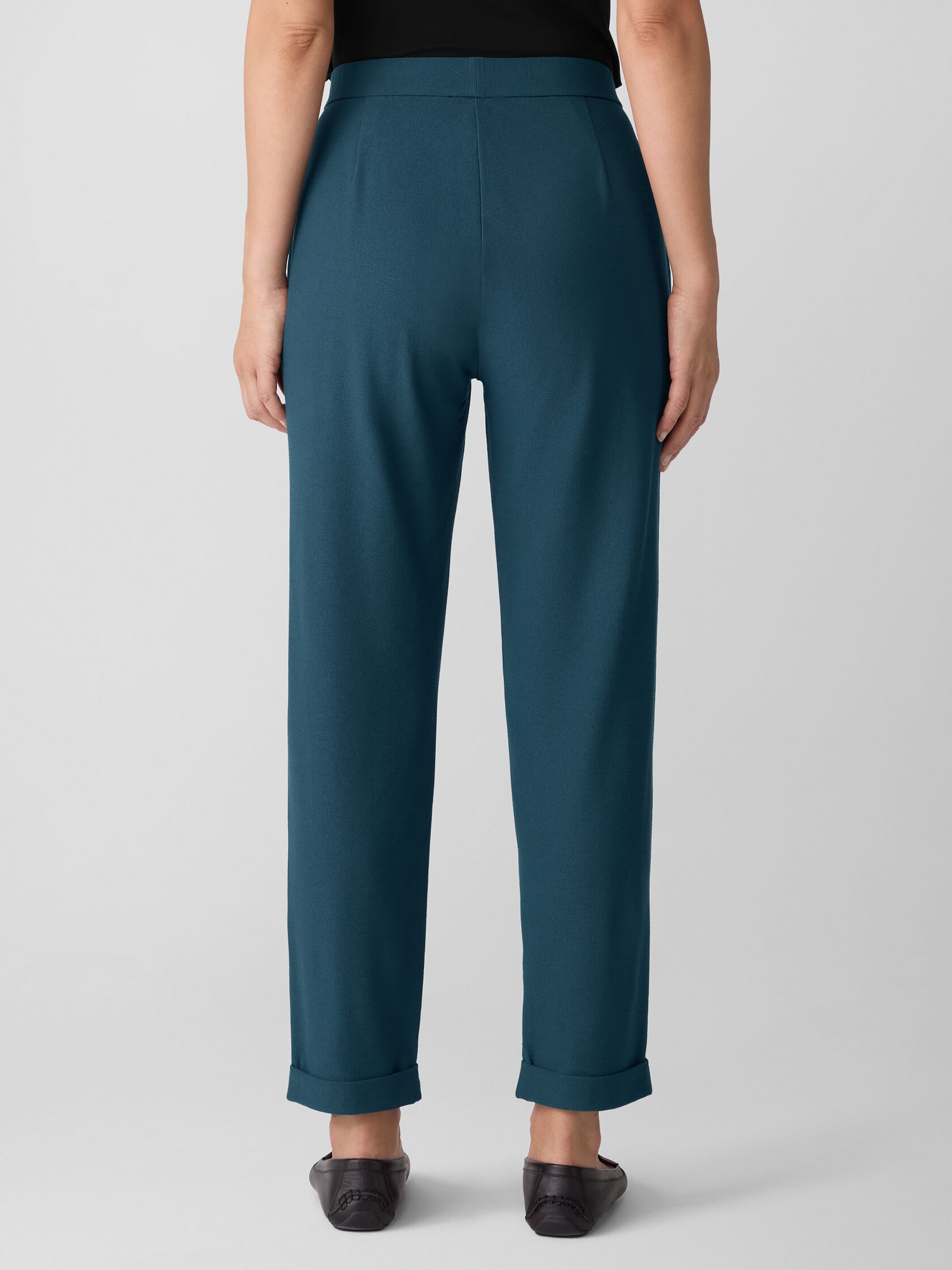 Washable Stretch Crepe Cuffed Pant