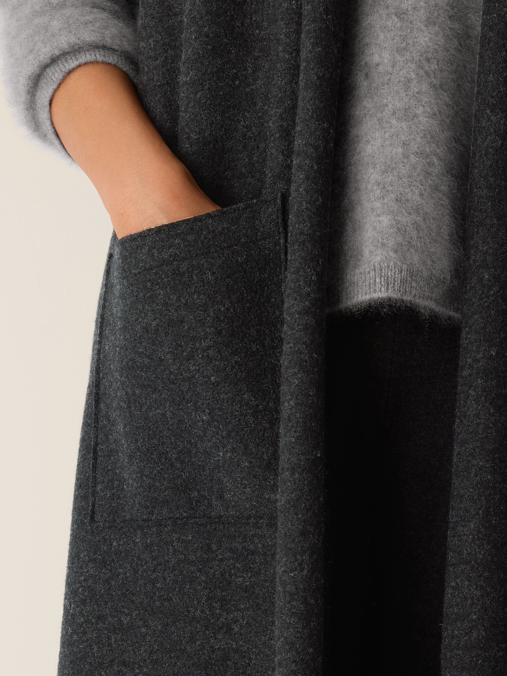 Lightweight Boiled Wool Shawl Collar Vest in Regenerative Wool