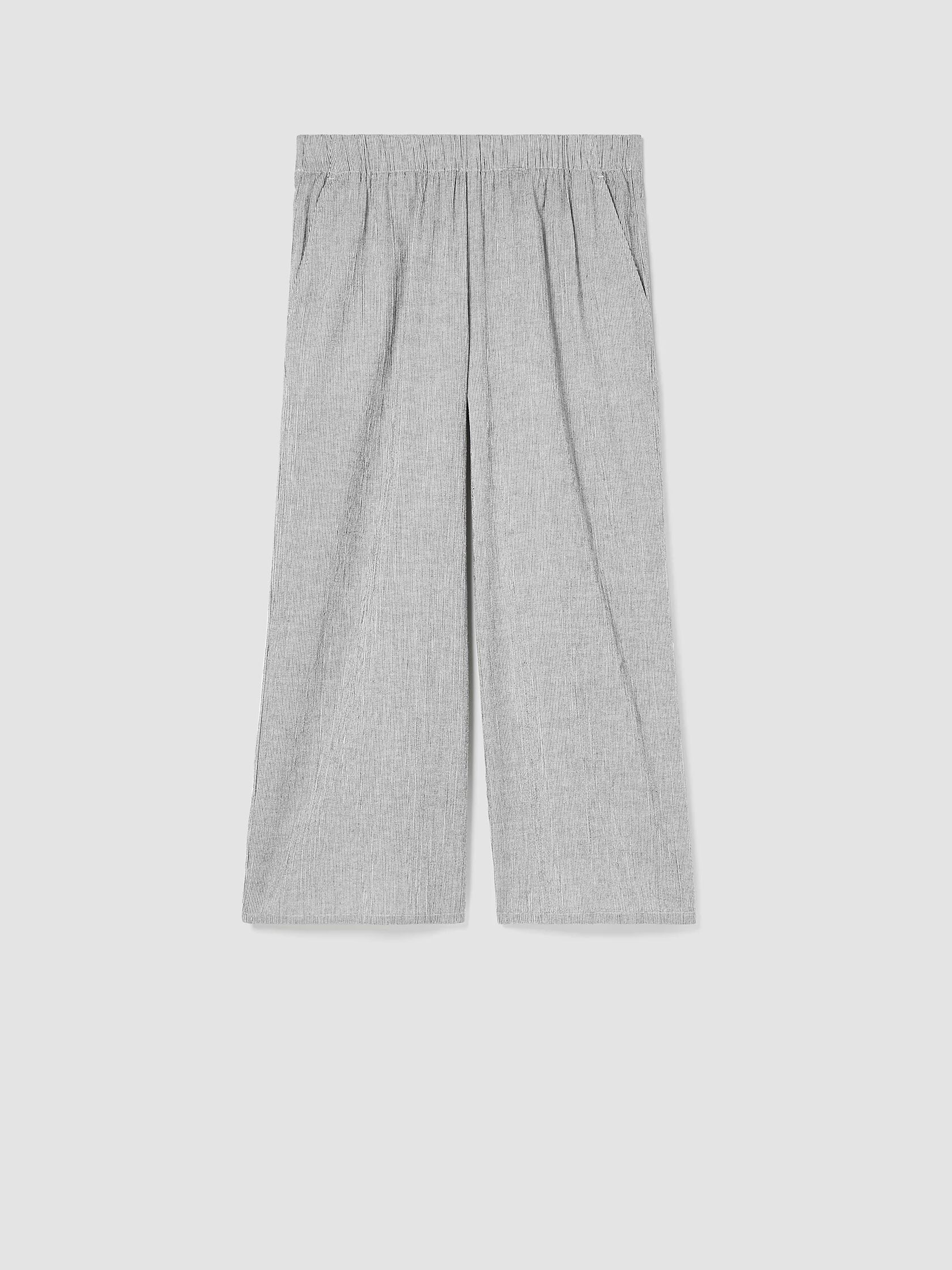 Organic Cotton Linen Ticking Stripe Pant | EILEEN FISHER