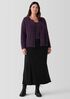 Mohair Plush Mélange Crew Neck Cardigan