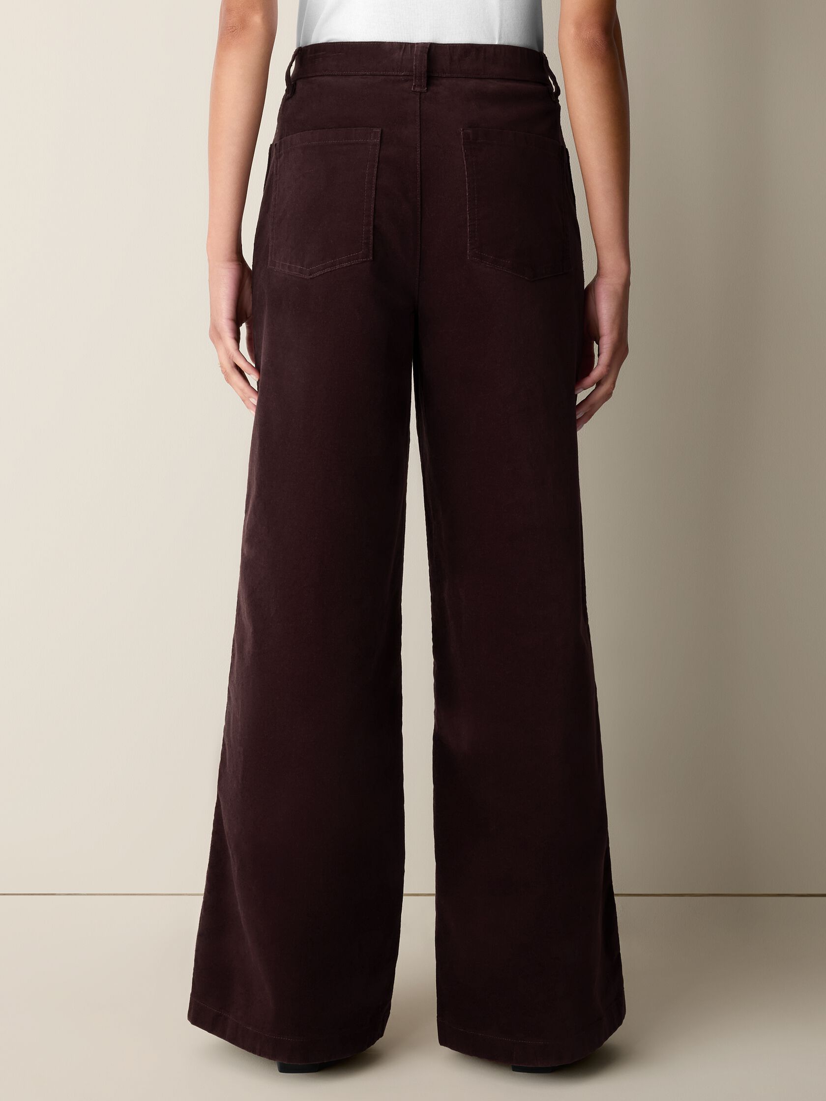 Brushed Organic Cotton Wide-Leg Pant