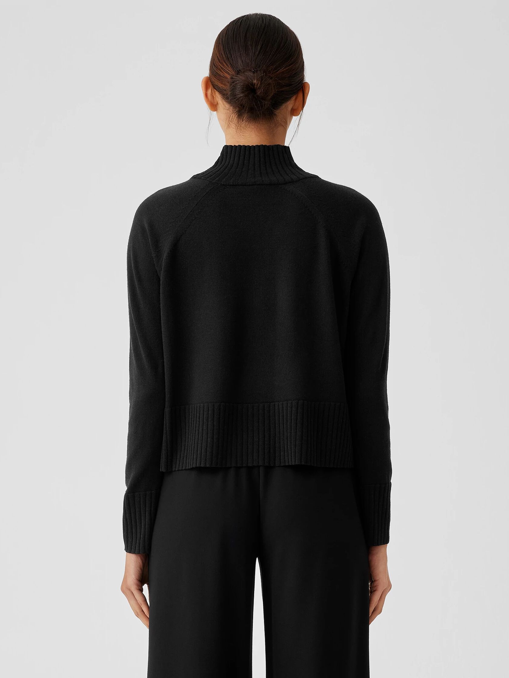 Merino Jersey Turtleneck Top in Regenerative Wool