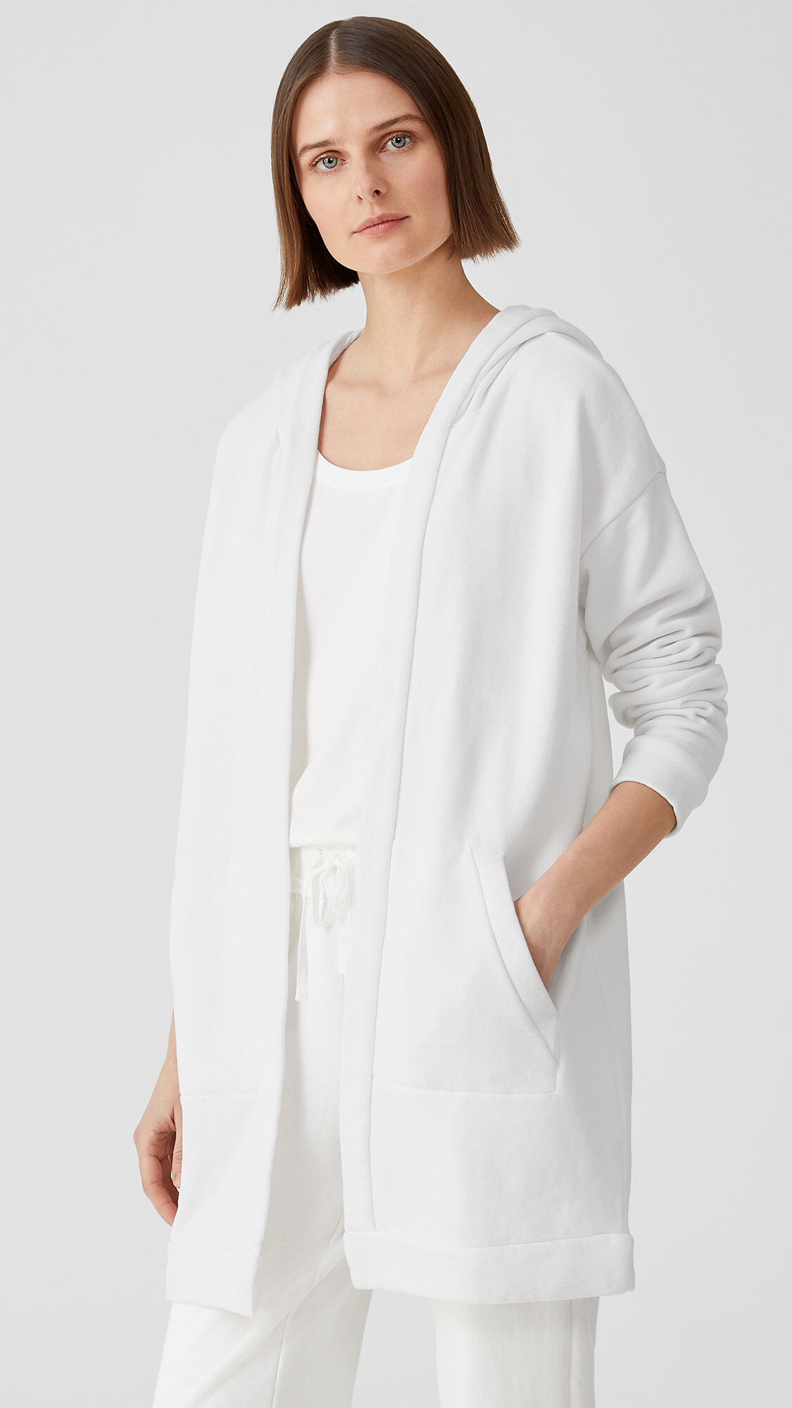 Eileen fisher white jacket top