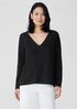 Organic Linen Cotton Slub V-Neck Top