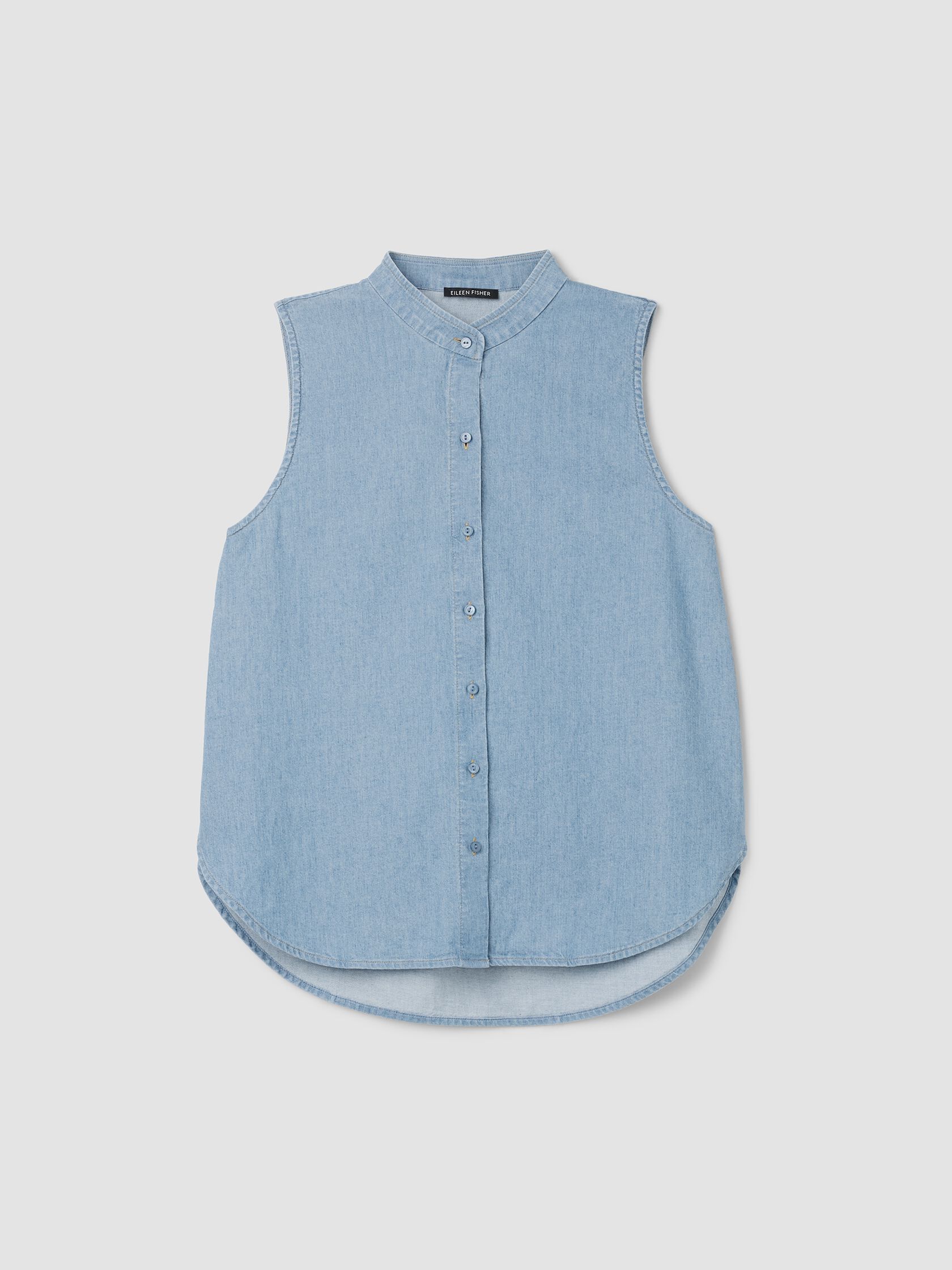 Airy Organic Cotton Twill Sleeveless Shirt