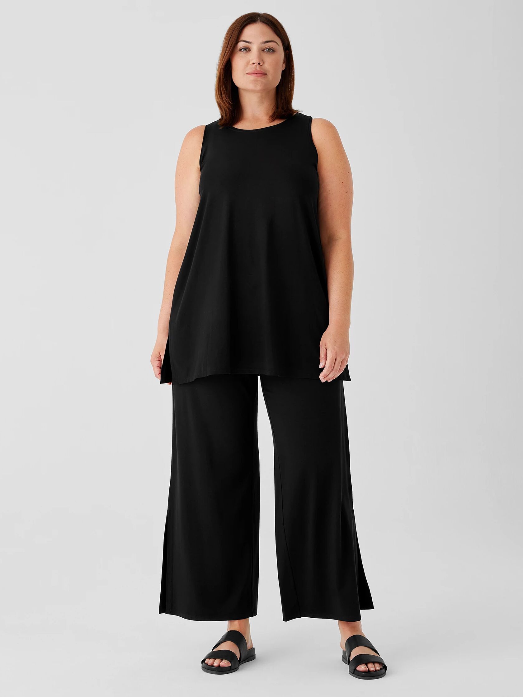 Stretch Jersey Knit Pant with Slits