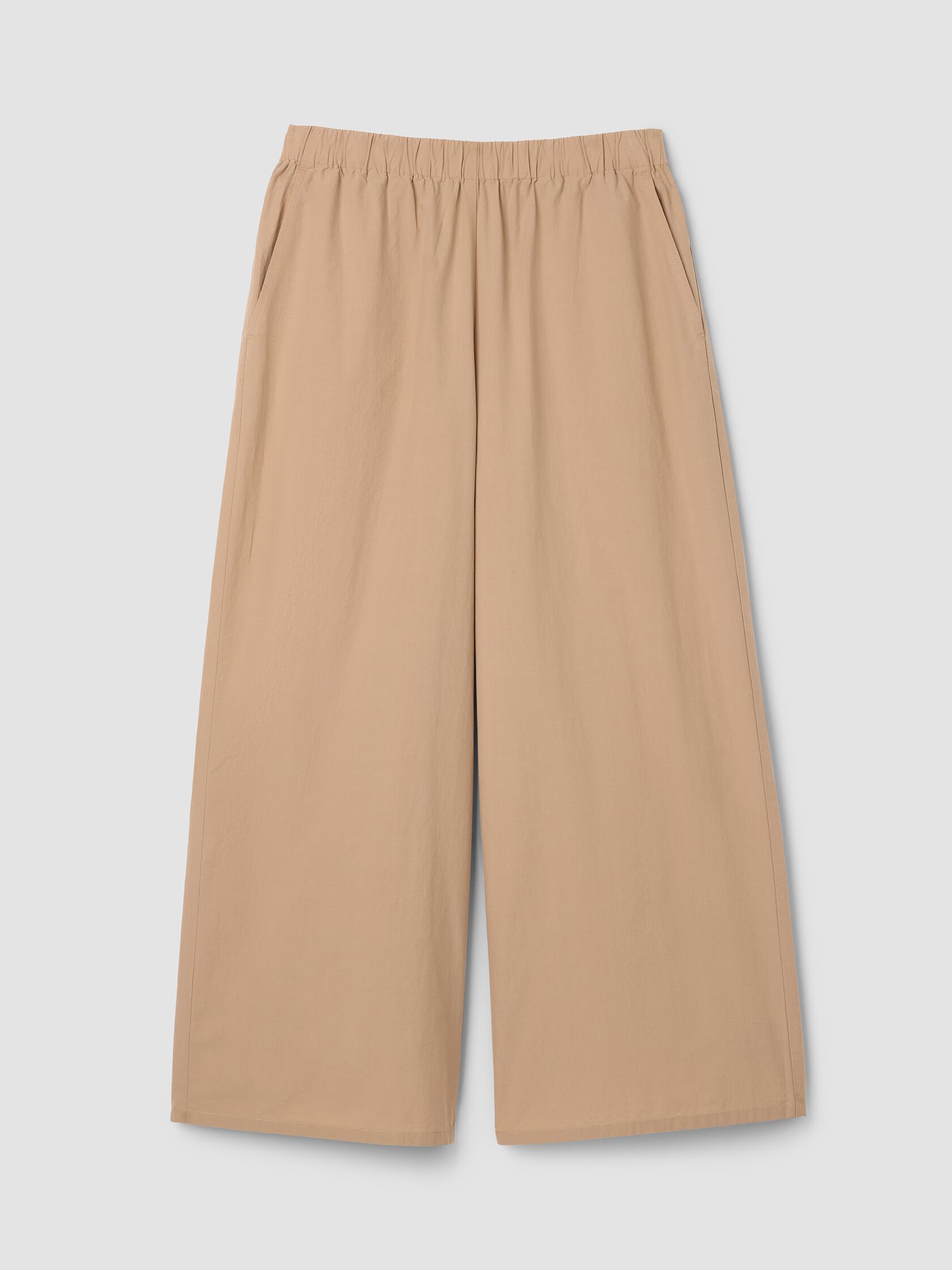 Washed Organic Cotton Poplin Wide-Leg Pant