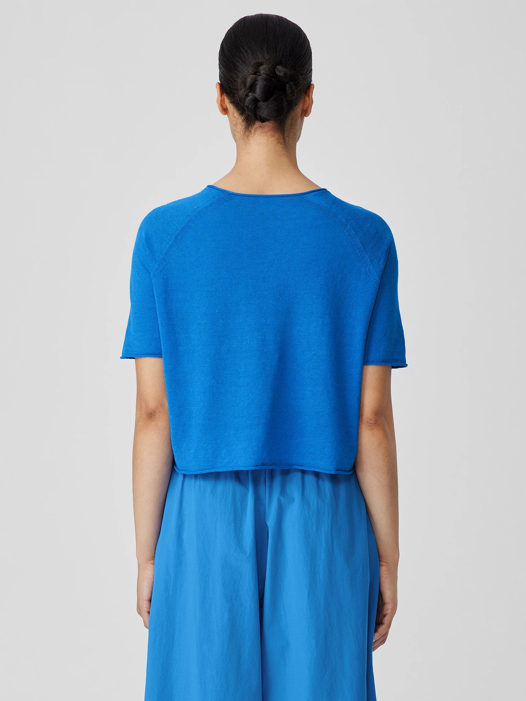 Organic Linen Cotton Jewel Neck Top