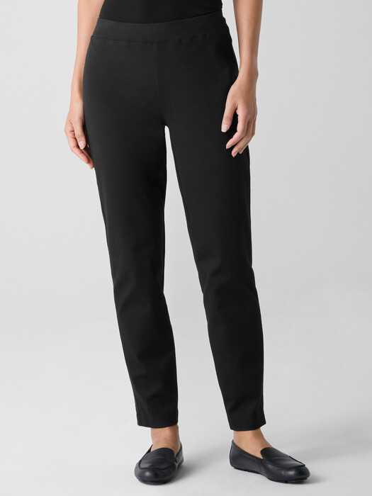 Cotton Blend Ponte Slim Pant