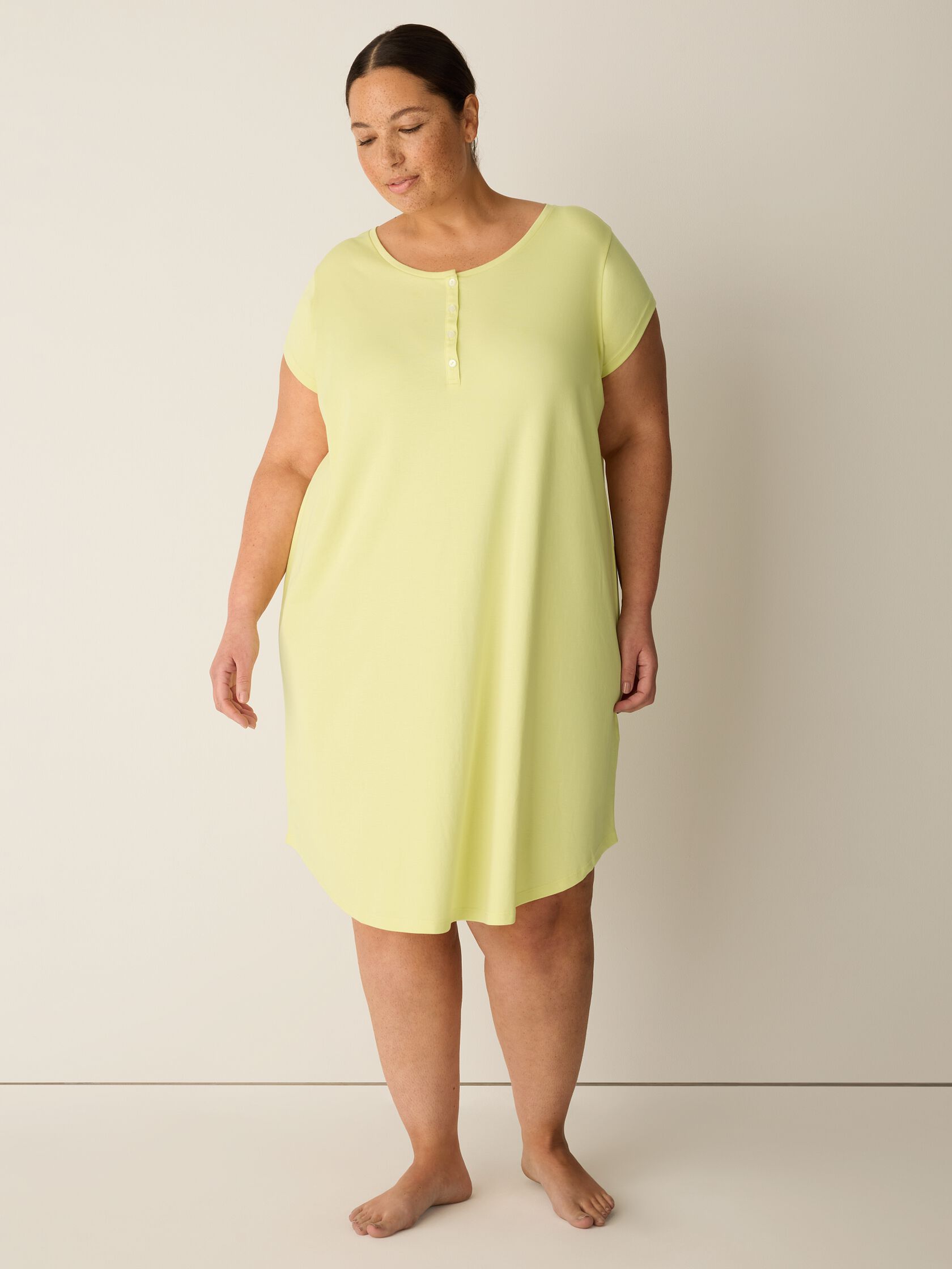 Organic Cotton Interlock Henley Sleep Dress