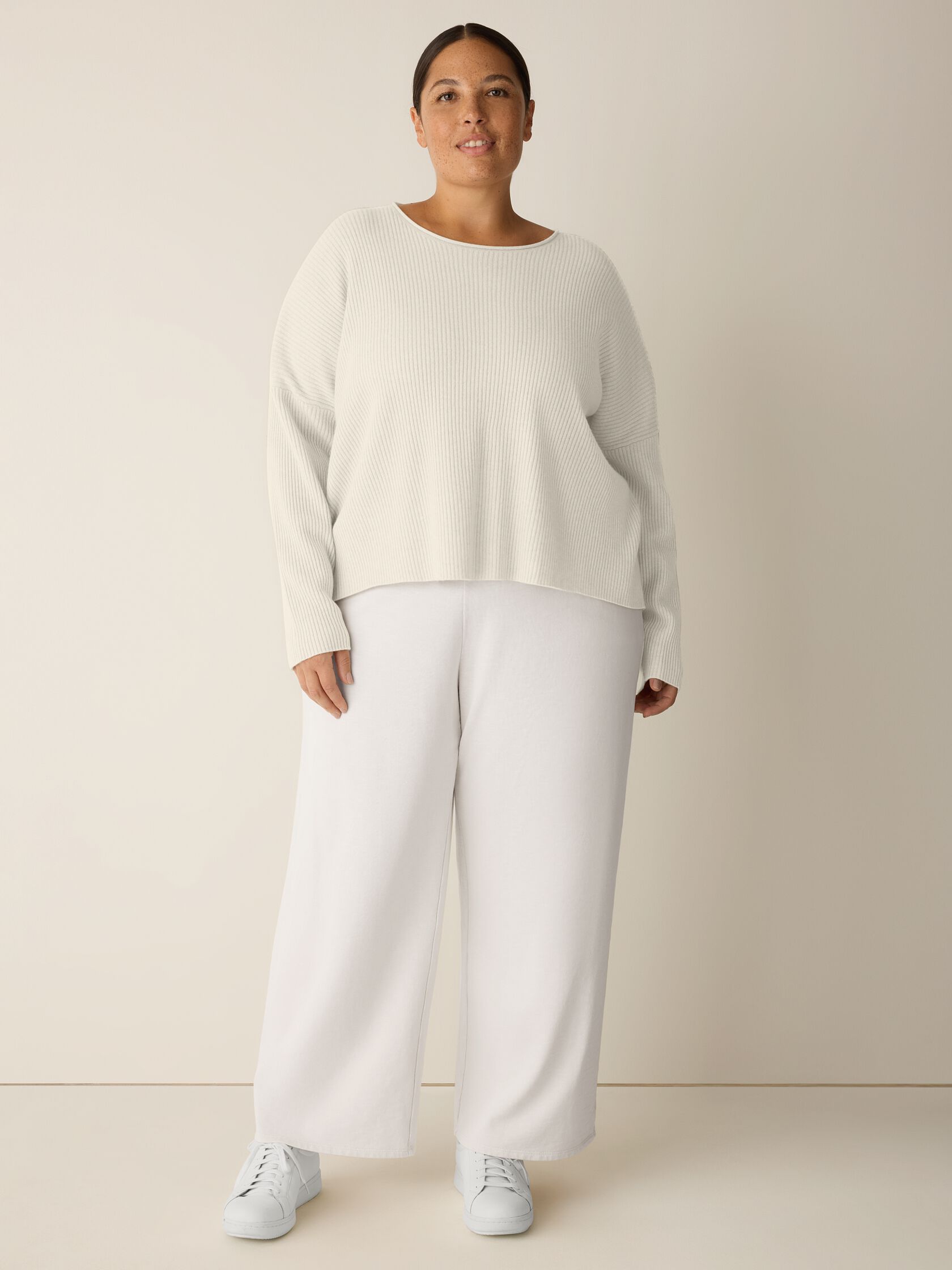 Garment-Dyed Organic Cotton Terry Wide-Leg Pant