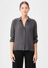 Silk Georgette Crepe Classic Collar Shirt