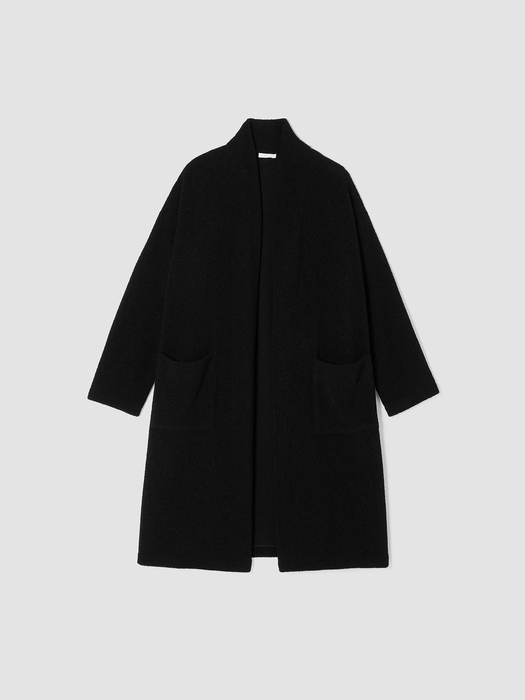 Boucle Wool Knit Long Coat