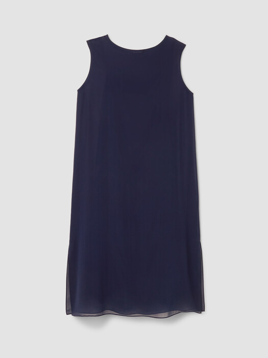 Eileen Fisher Women's Boat Neck Silk Dress - Blue - Size XL - Ink Eileen Fisher Women's Boat Neck Silk Dress - Blue - Size XL - Ink